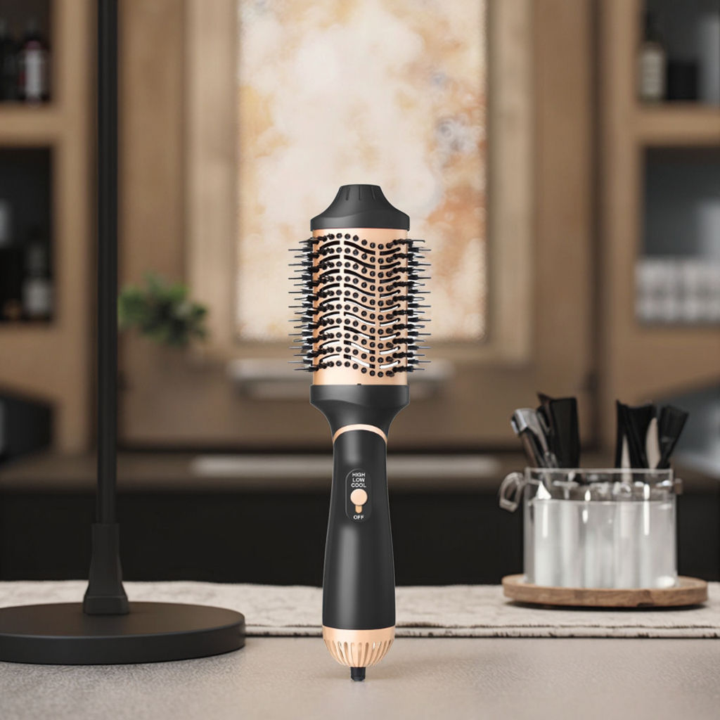 Hot Air Brush 3 in 1 Anti-Scald Negative Ionic Technology Ceramic Coating Hot Air Hair Dryer Straightener Electric Comb